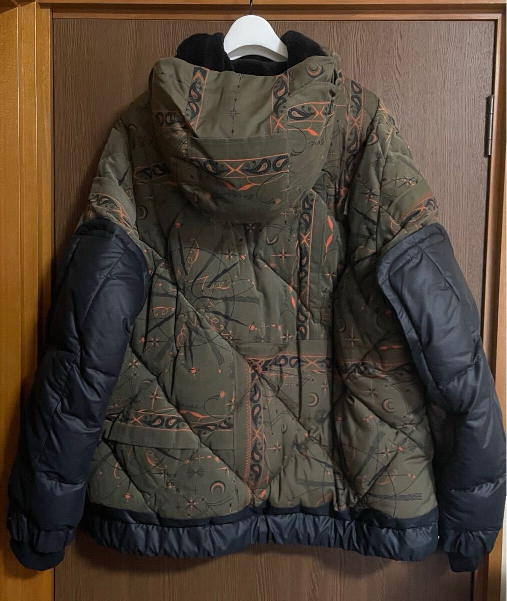 2新品 sacai × Dr Woo バンダナ柄 ダウンジャケット ブルゾン パーカー