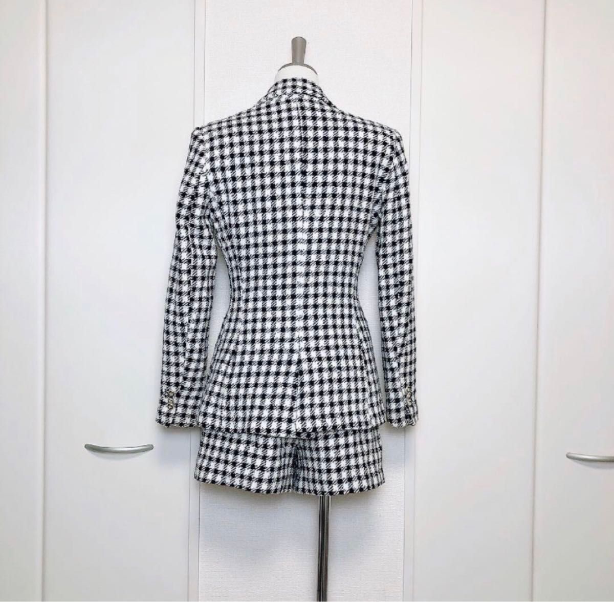 ZARA ザラ ツイード チェック セットアップ ハウンドトゥース ブレザー