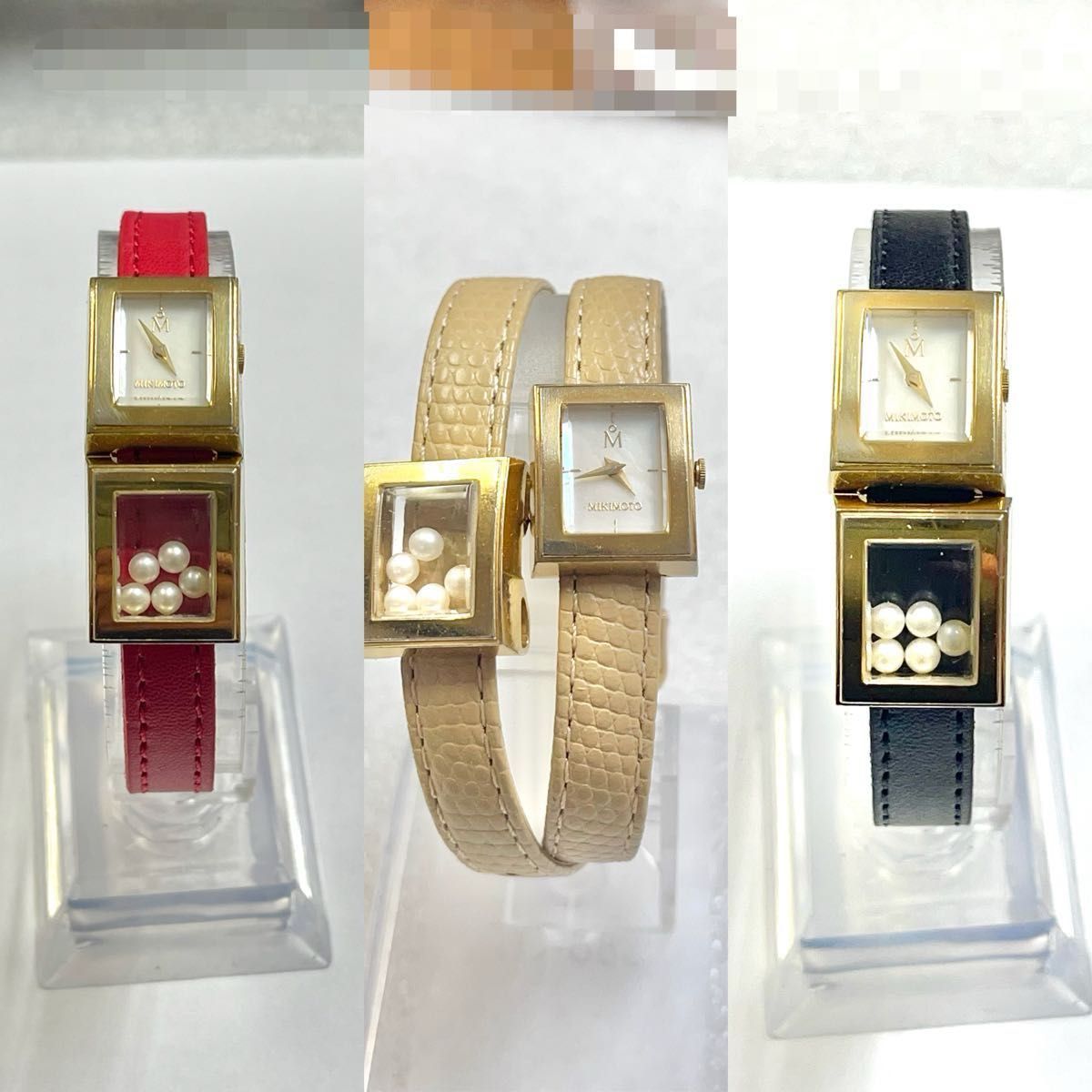 稼働 MIKIMOTO 腕時計 二重巻 wケース アコヤ真珠 5P ミキモト パール