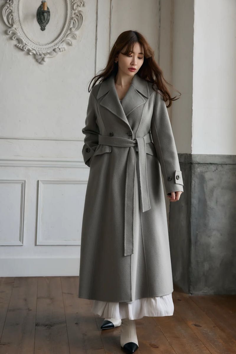 Herlipto☆Hamilton Wool Rever Flared Coat Hamilton Wool Rever
