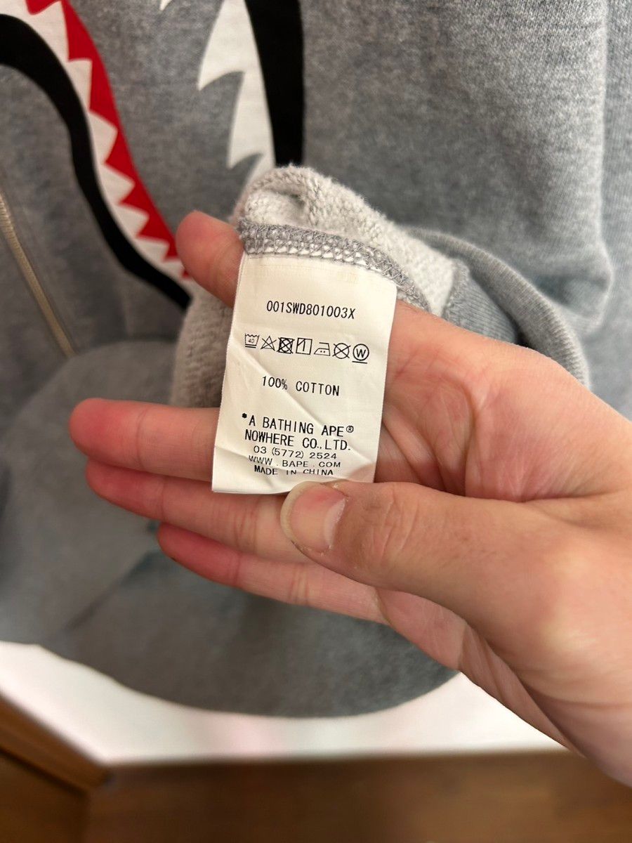 A BATHING APE スウェット シャーク 鮫 グレー 灰色 XL サイズ APE ア