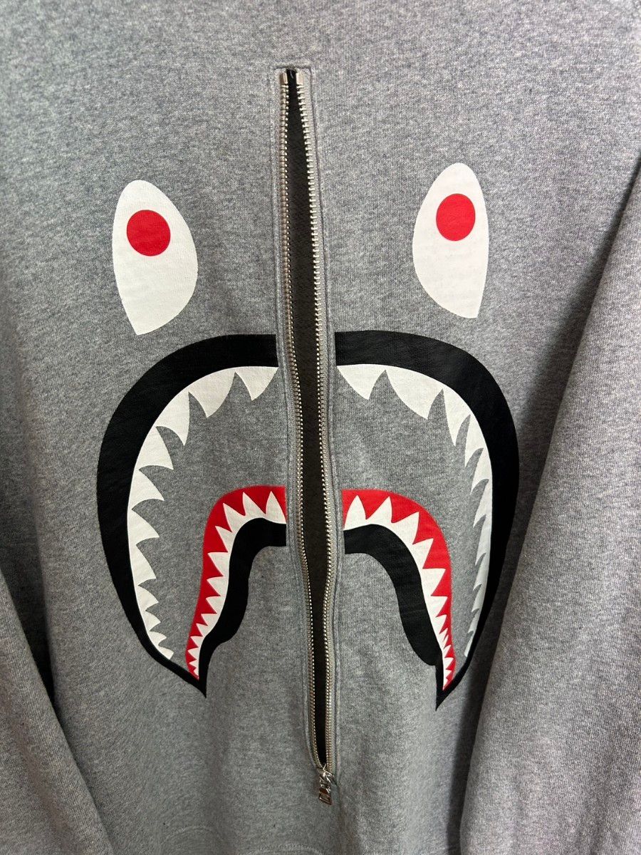 A BATHING APE スウェット シャーク 鮫 グレー 灰色 XL サイズ APE ア