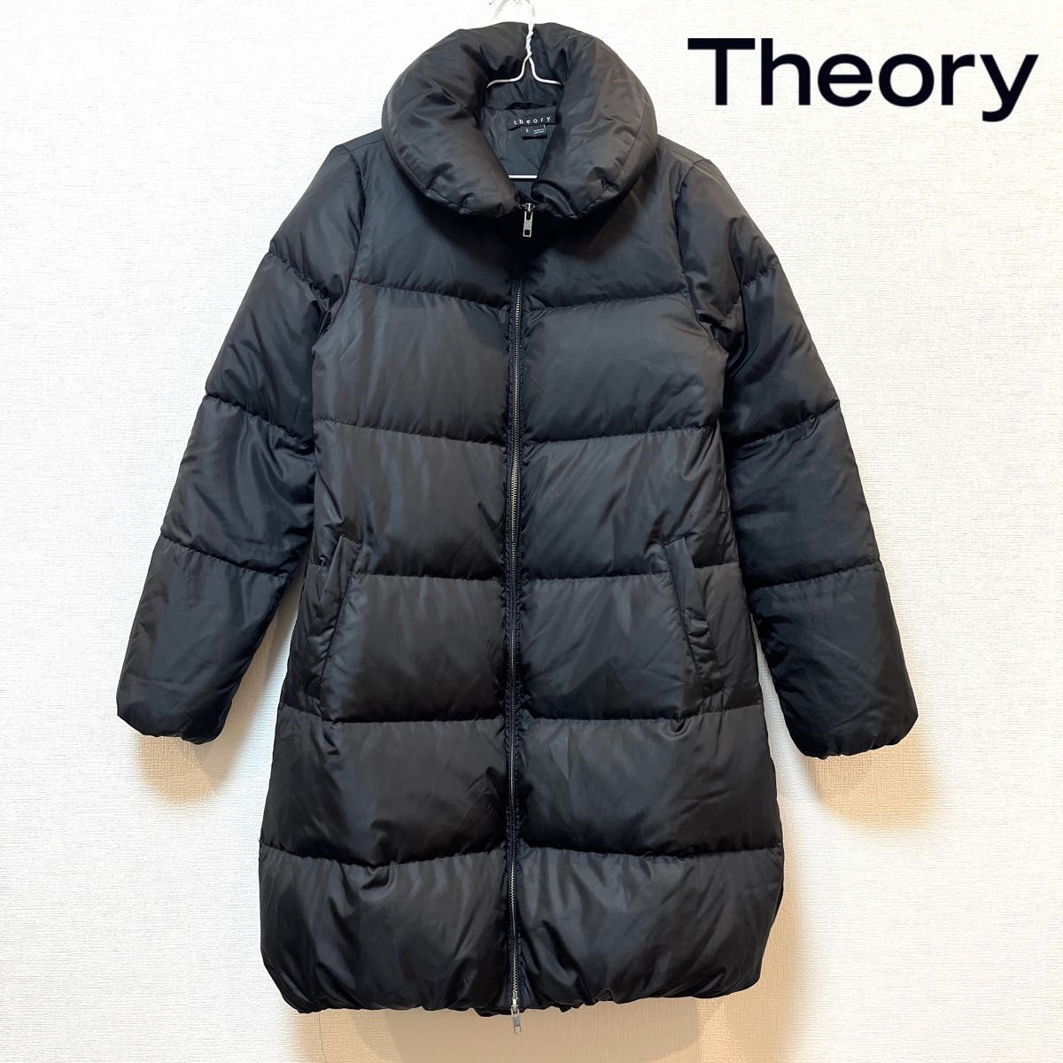 美品】Theory (セオリー) ショールカラーロングダウンコート 黒 ダウン