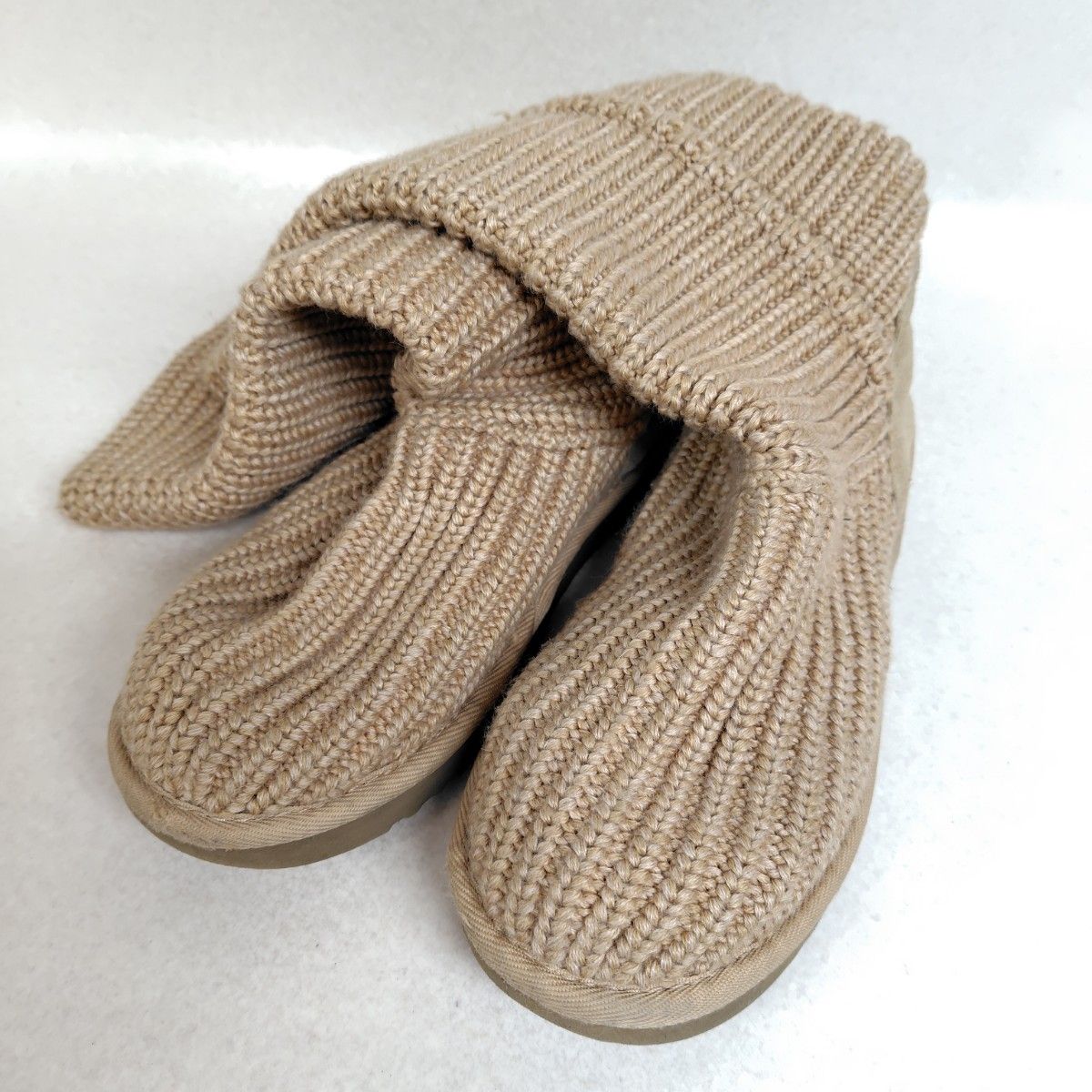 UGG アグ ニットブーツ 24cm ロング ムートン ベージュ｜Yahoo!フリマ