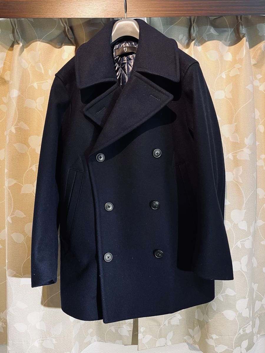 UNIQLO+J ウールブレンドオーバーサイズピーコート XS ネイビー