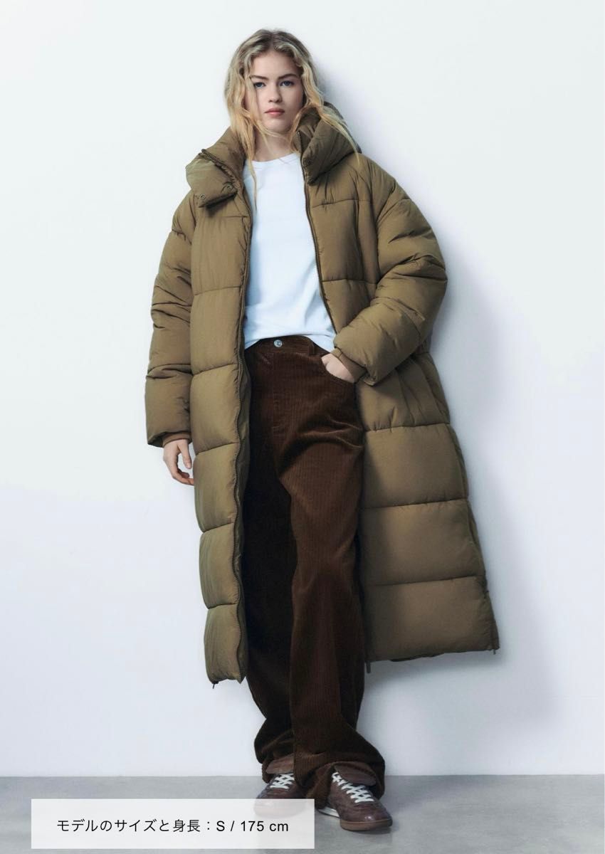 ZARA ロング丈アノラック ダウンコート ダウンジャケットベンチコート