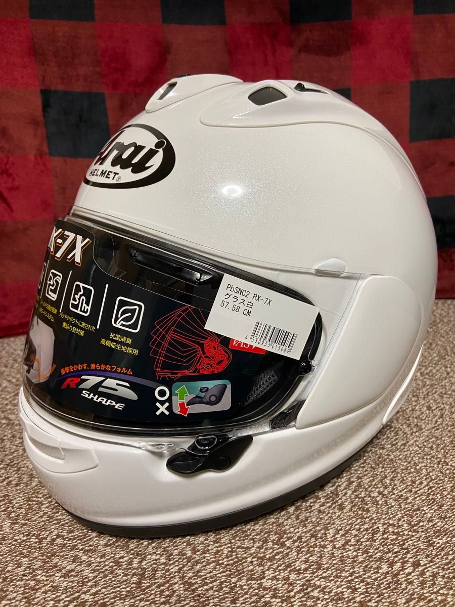 Arai アライ フルフェイスヘルメット RX-7X 単色 グラスホワイト