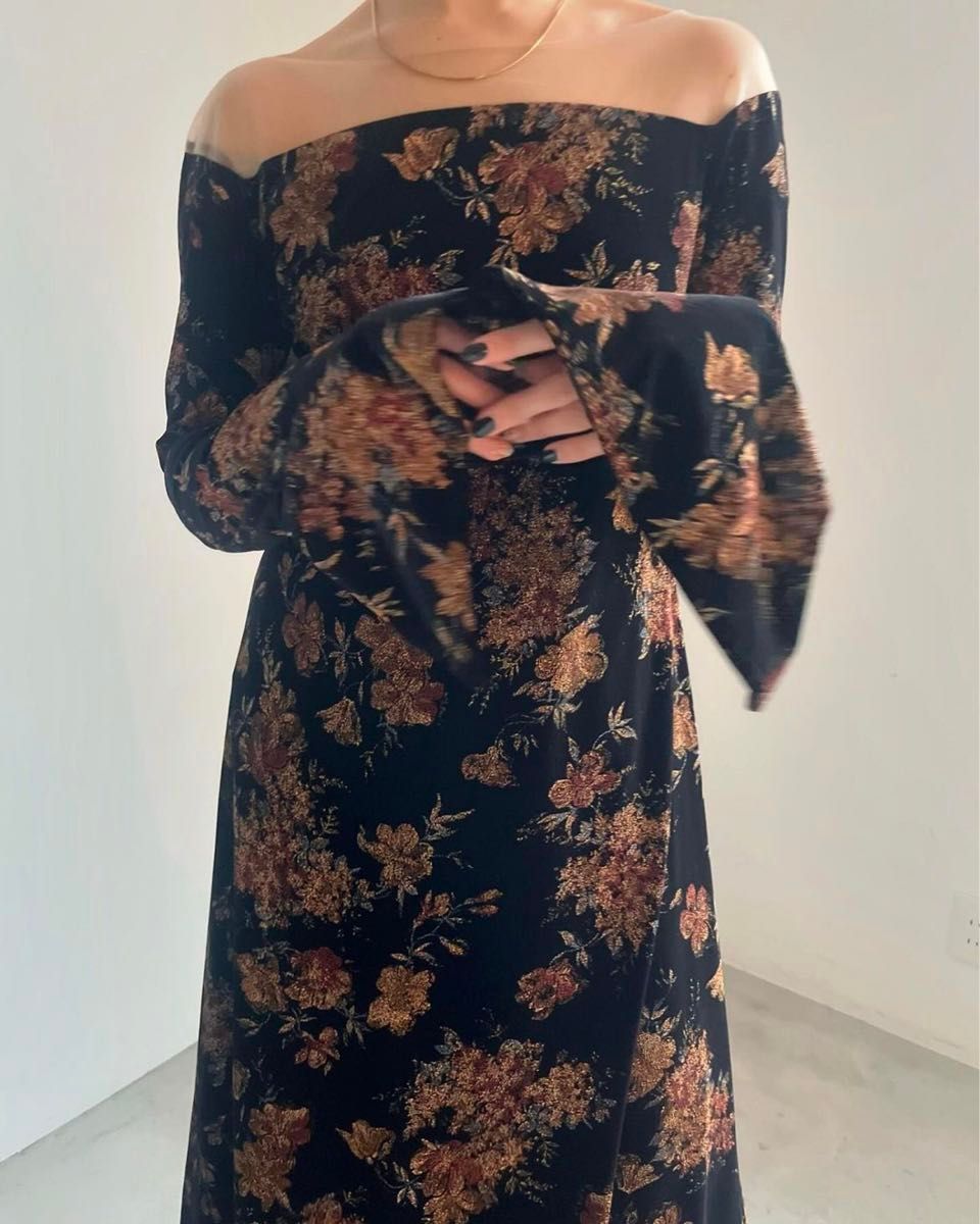 AMERI FLOWER PRINT VELOUR DRESS 4｜Yahoo!フリマ（旧PayPayフリマ）