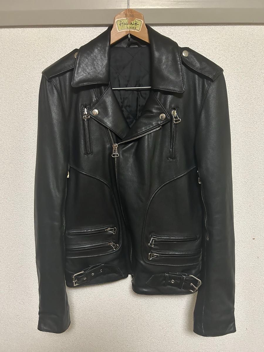 希少 BALMAIN バルマン パーフェクトレザーダブルライダース 48