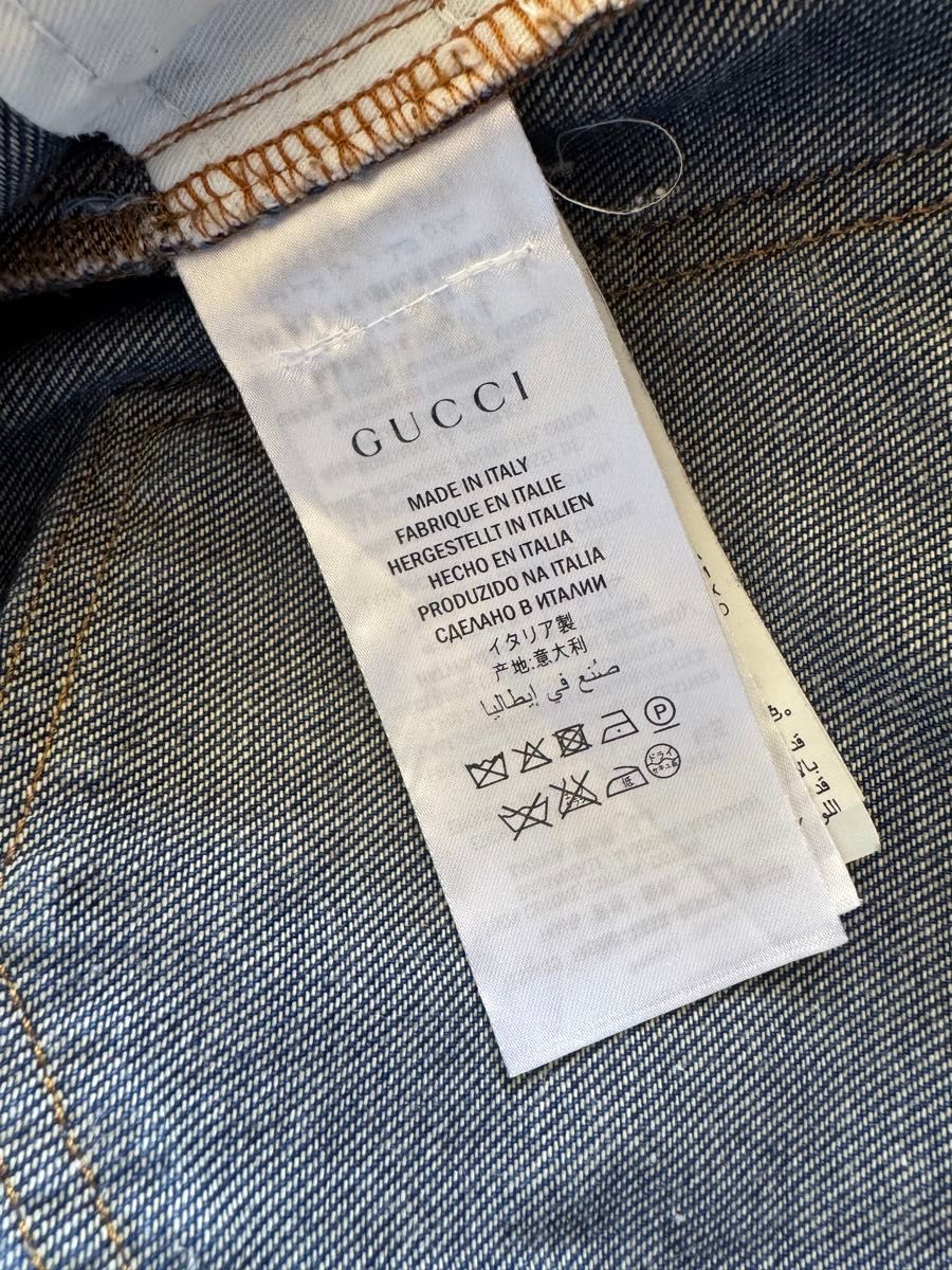 GUCCI タイガー フラワー 刺繍 デニム ジーンズ 虎 グッチ ミケーレ
