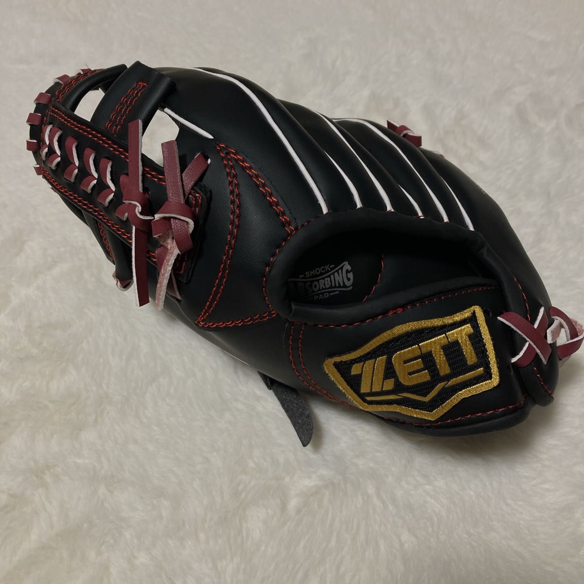 ZETT ゼット 軟式野球 キッズ 子供用 左利き用 左投げ用 黒×赤