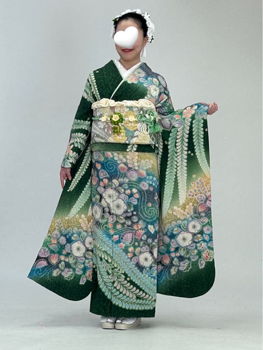 振袖フルセット 辻が花 グリーン｜Yahoo!フリマ（旧PayPayフリマ）