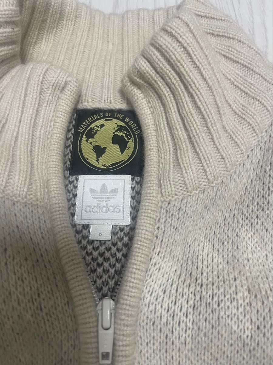 m*i様 adidasアディダスジップニットカウチンセーターメンズ長袖XL m*i