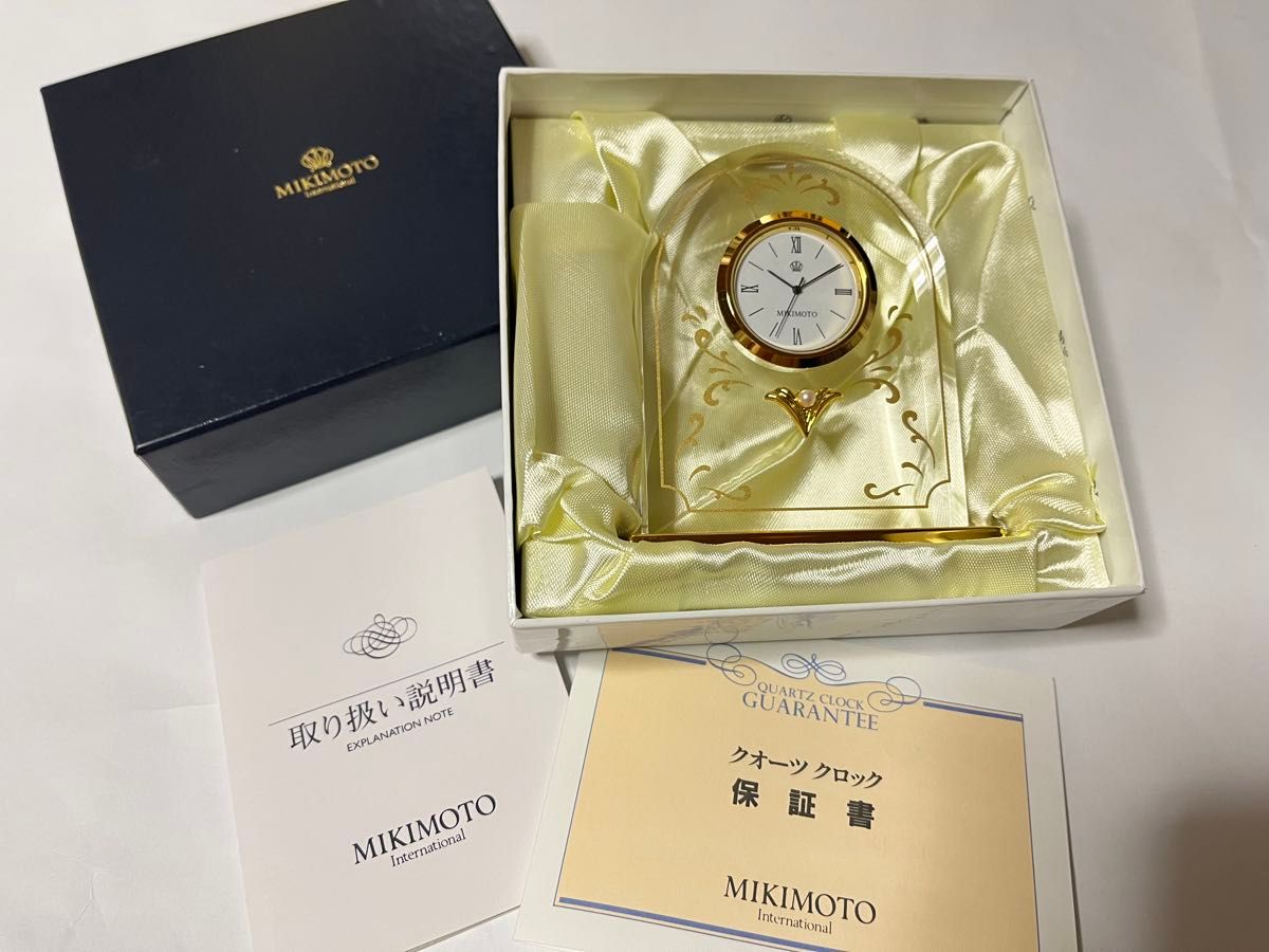 未使用】MIKIMOTO ミキモト 真珠 パール付き 時計 クオーツクロック