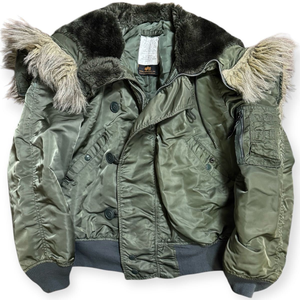 ALPHA INDUSTRIES 黒タグ 90s USA製 TYPE N-2B 短丈 フライト