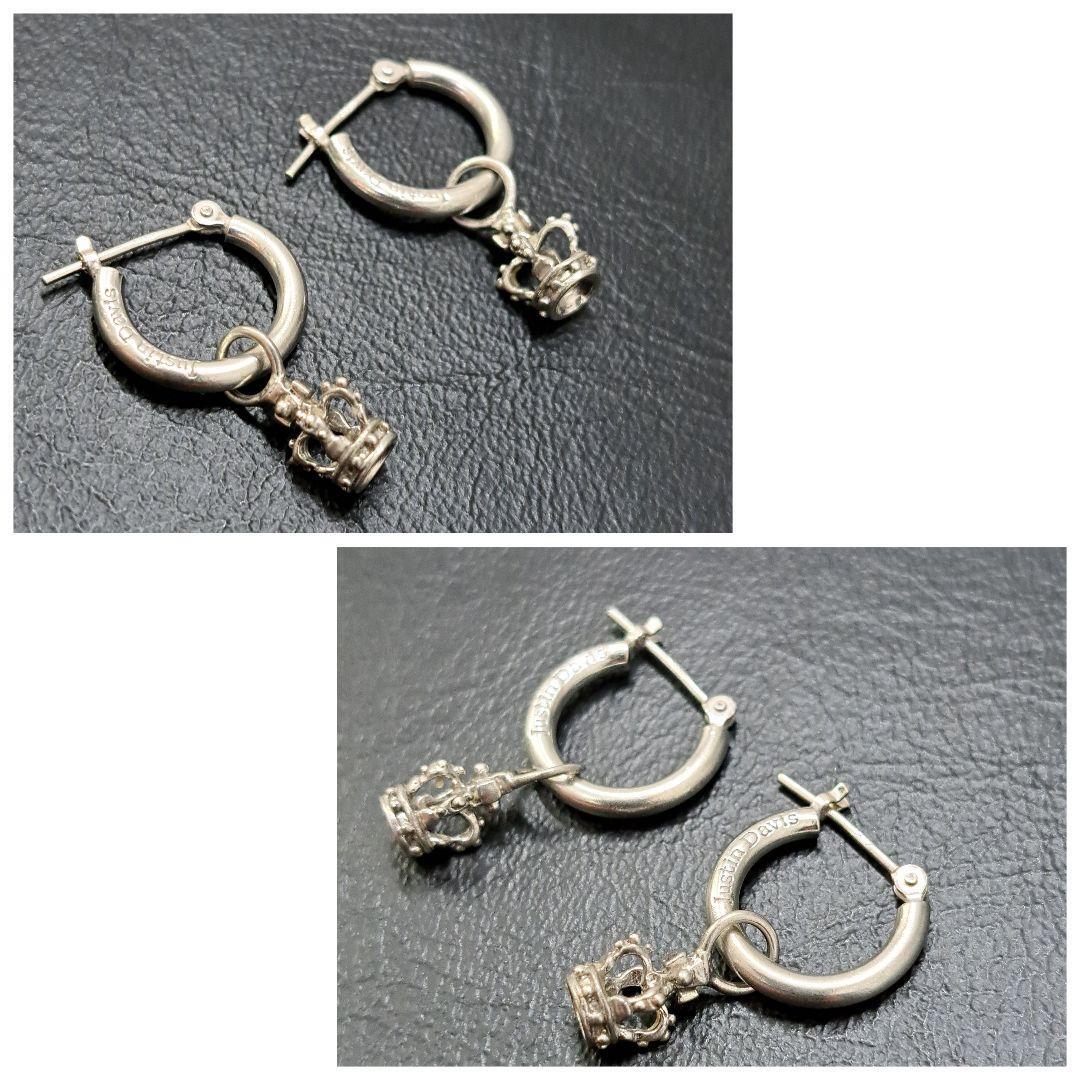 美品 Justin Davis ジャスティンデイビス ピアス フープ クラウン 王冠