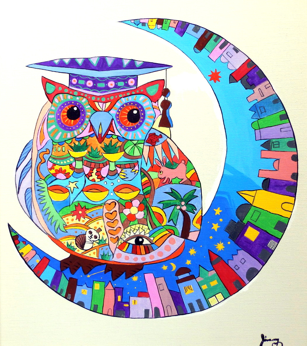 Yahoo!オークション - 絵画/模写/ジミー大西/フクロウ/サイン有/キャン