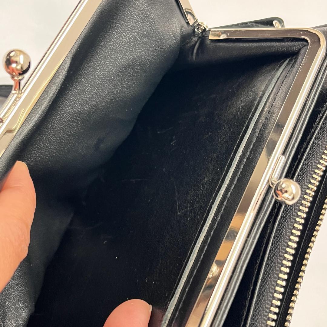 美品 ＞ Y's ワイズ がま口 ショルダーバッグ レザー 斜めがけ 普段