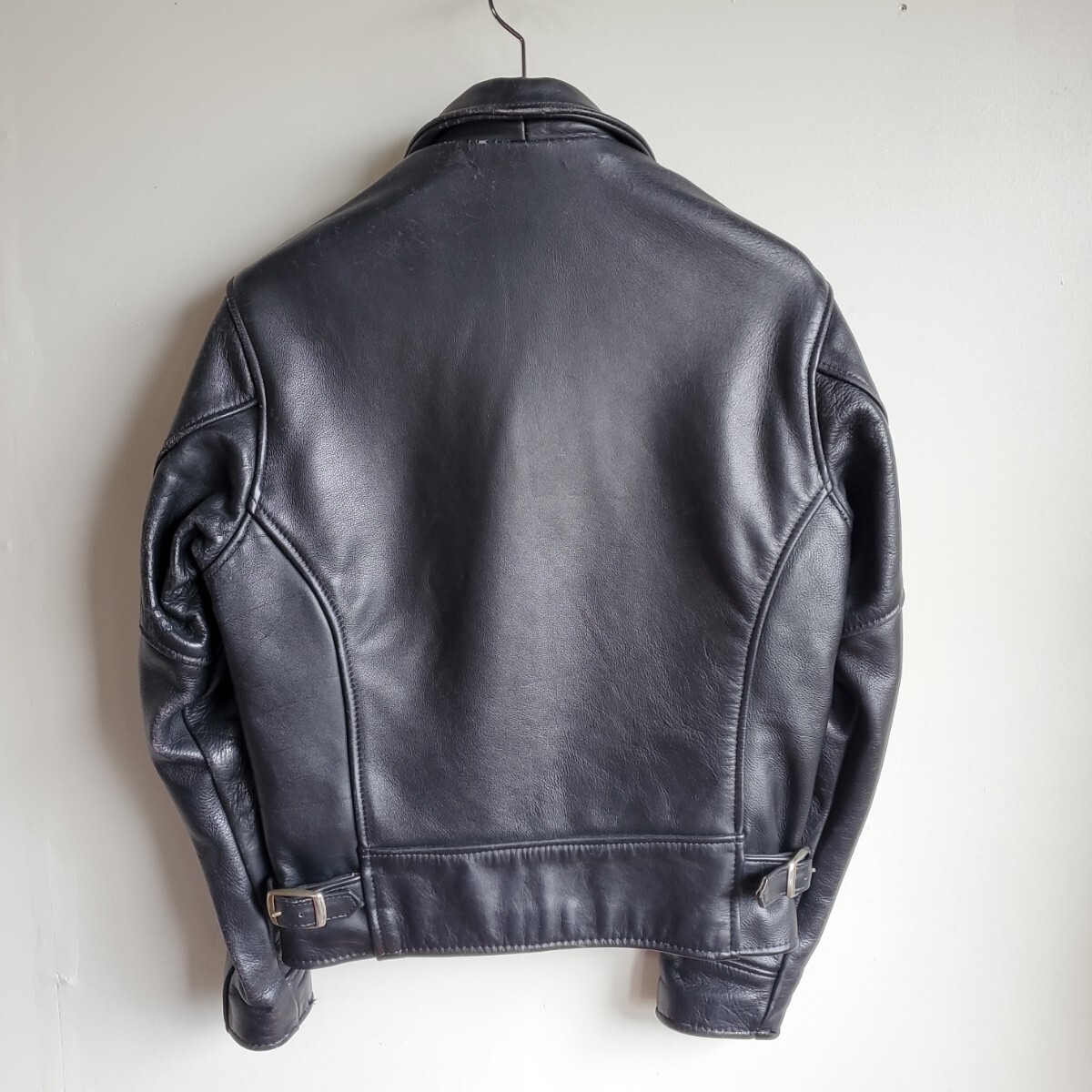 757 【size34】USA製 バンソン VANSON シングル ライダース 黒