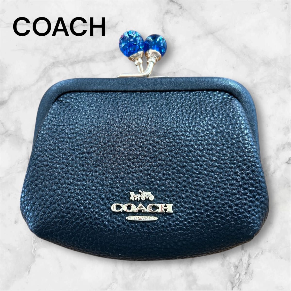 未使用 COACH コーチ キスロック がま口 コインケース ブラック 小銭