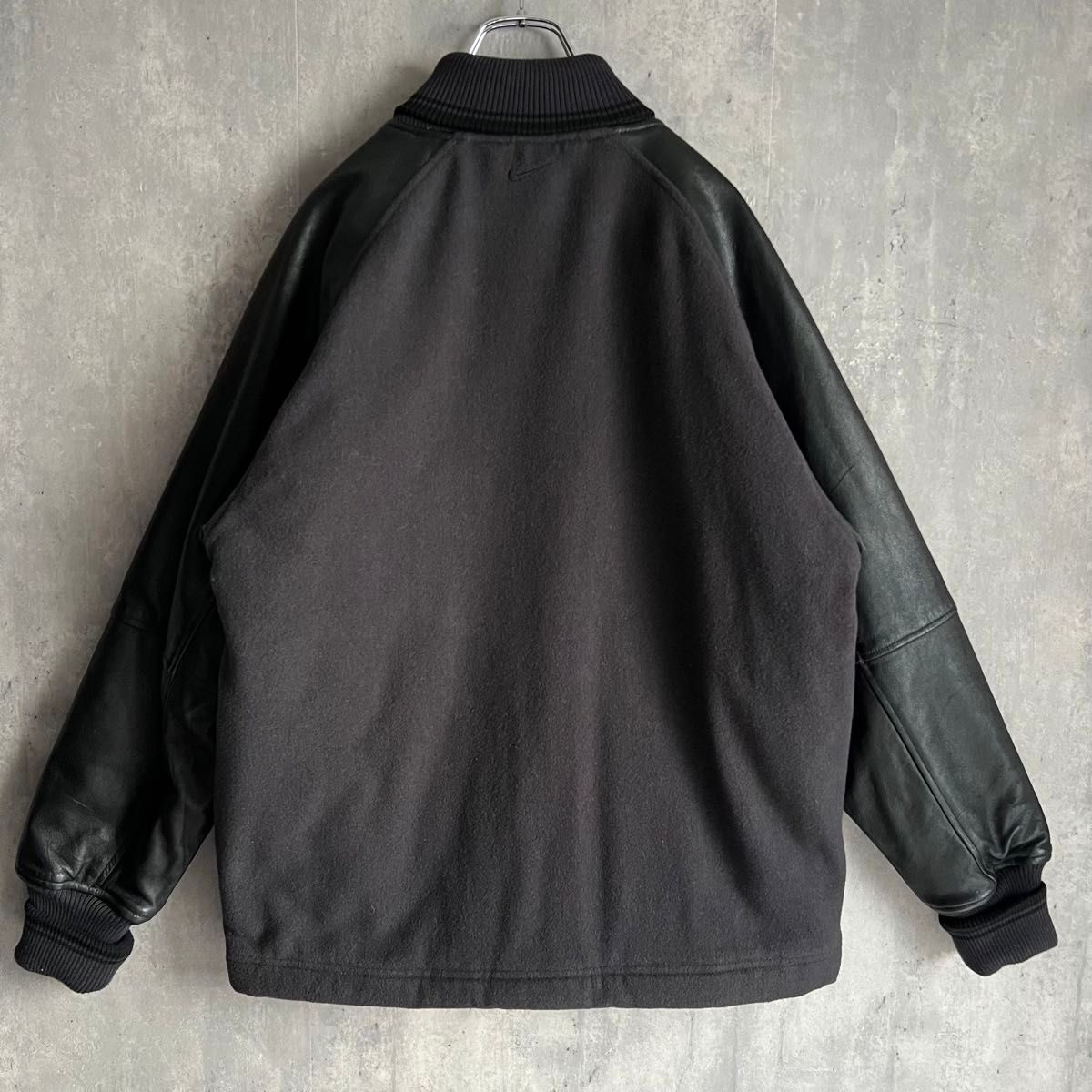90s Nike ナイキ 袖レザー ウール＆レーヨン スタジャン Mサイズ 貴重