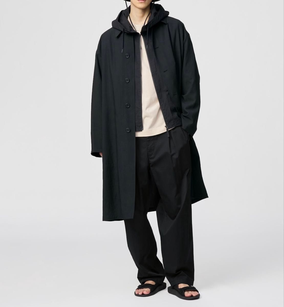 新品・未開封】Uniqlo U オーバーサイズステンカラーコート ブラック