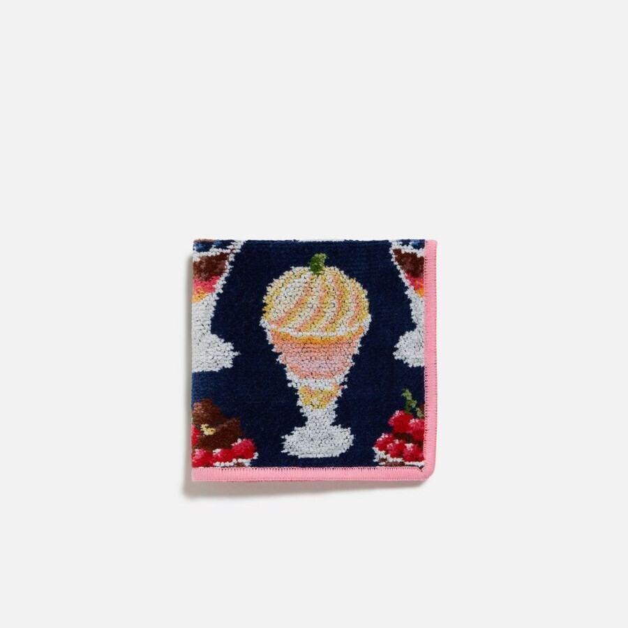 新品未使用品」フェイラー ハンカチ 和光 パフェ ネイビー 完売商品