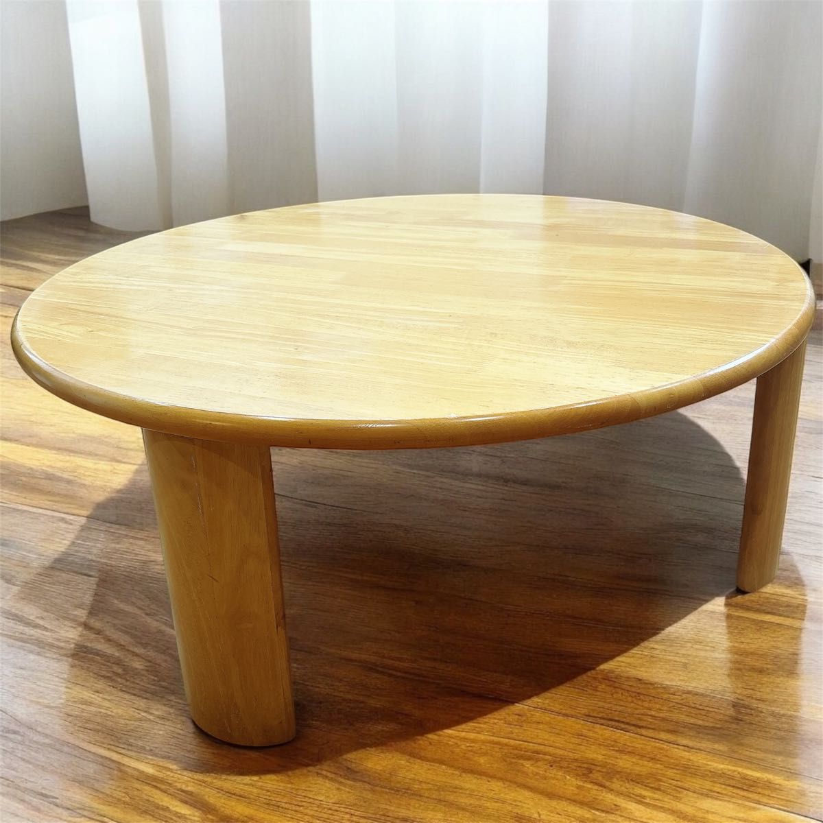 イシモク 円卓 ちゃぶ台 テーブル 折りたたみ脚 木製 座卓 丸80cm 昭和