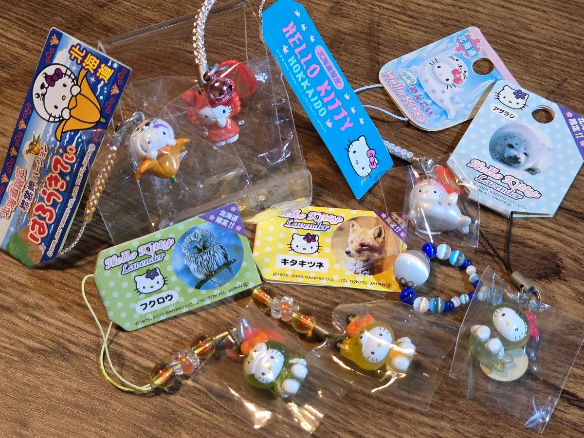 ハローキティ ご当地限定ストラップ 根付け 北海道限定 6個 まとめ売り