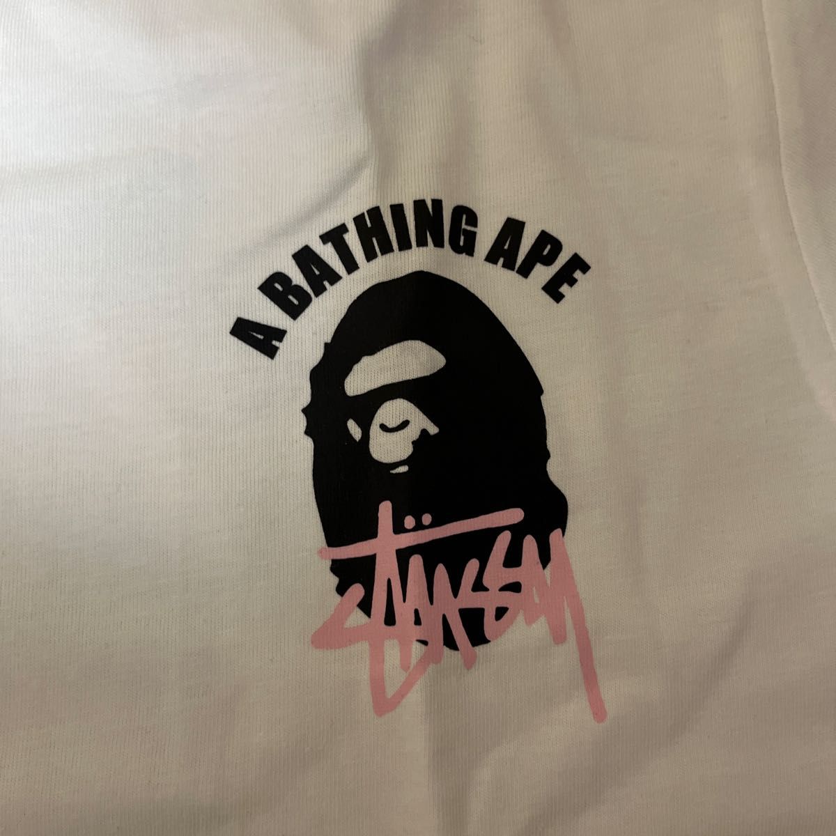 希少コラボ】Stussy × A BATHING APE コラボTシャツ 白 Mサイズ 即日