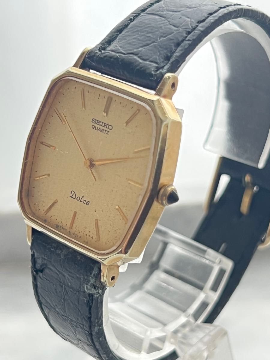 電池交換済み】SEIKO Dolce GOLD セイコー ドルチェ スクエア 人気