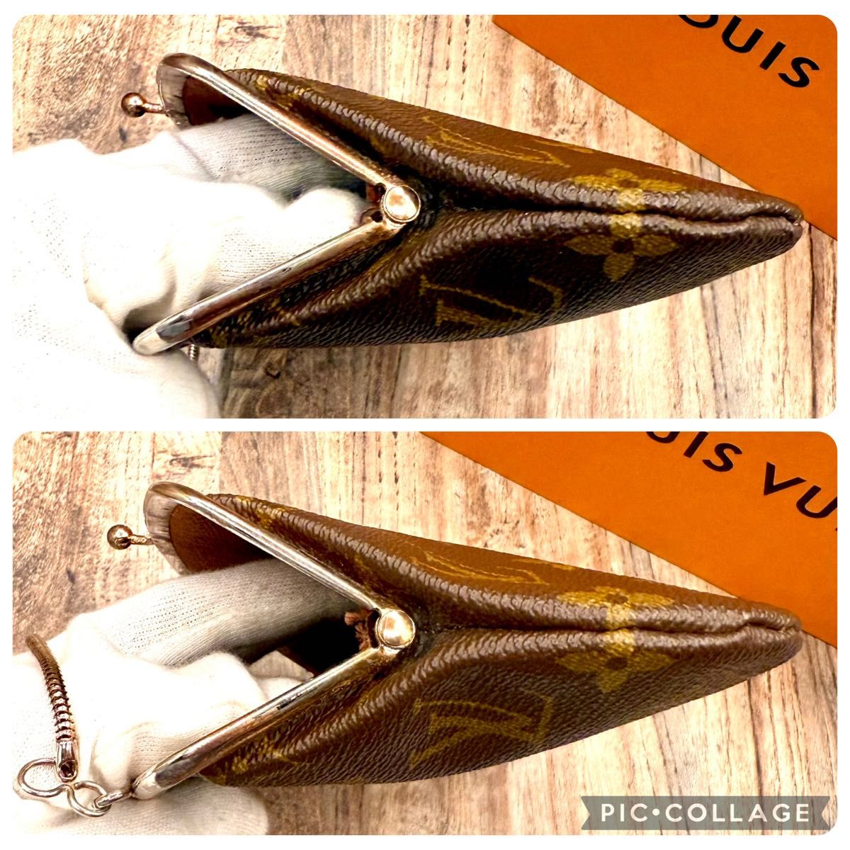極美品 ルイヴィトン モノグラム がま口 ポーチ ポーチ USAバケット