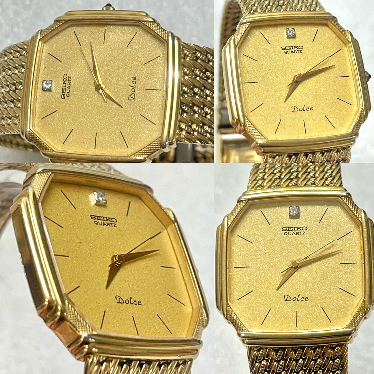 稼働 良品 SEIKO DOLCE 腕時計 ブレス一体型 ゴールド メンズ 腕時計
