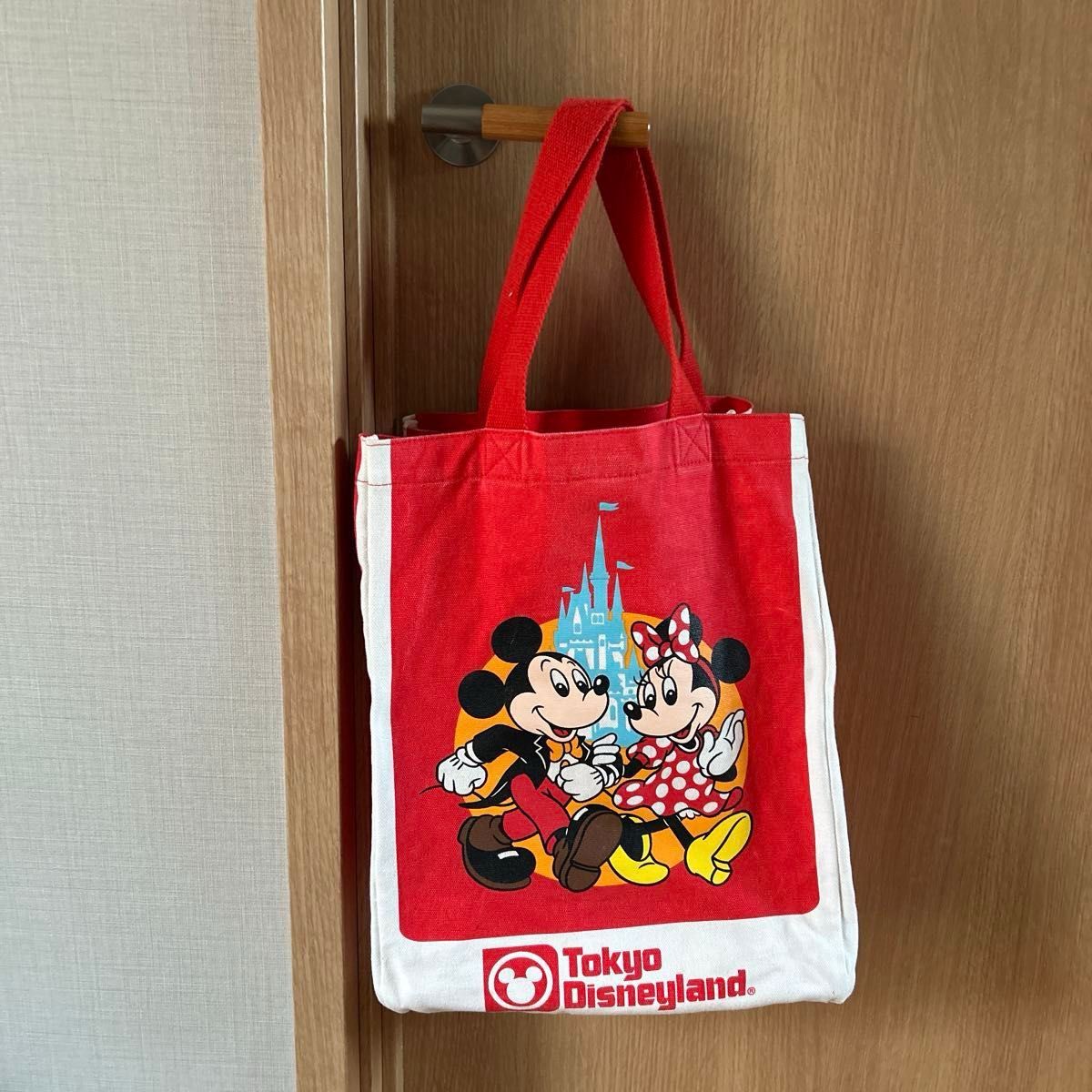 東京ディズニーランド 25周年復刻トートバッグ ミッキー ミニー 赤