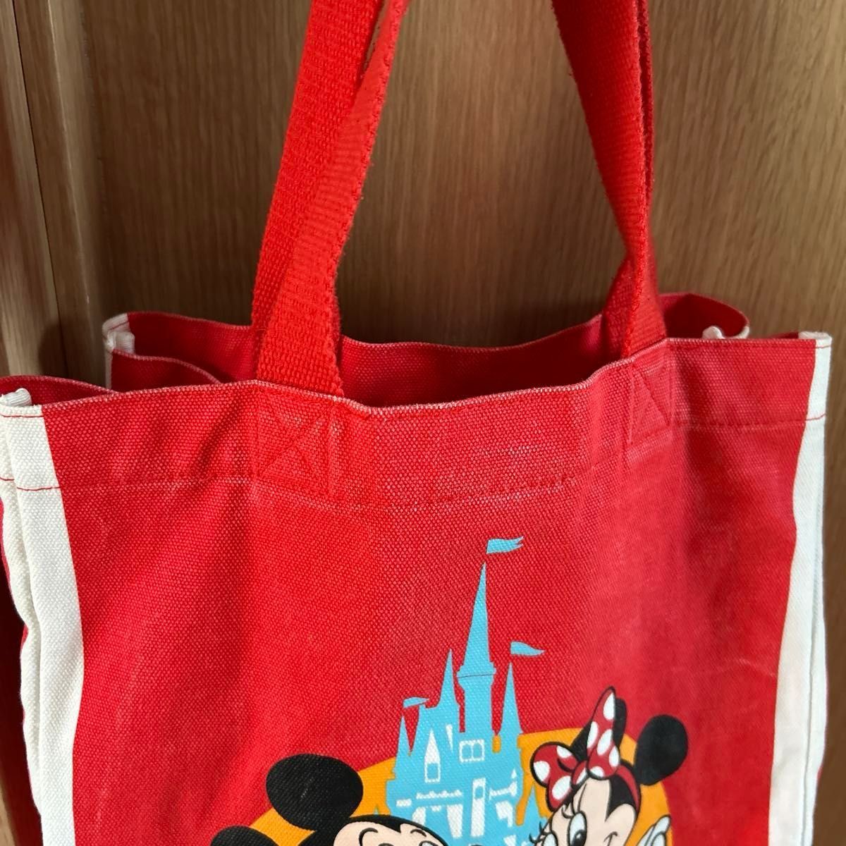 東京ディズニーランド 25周年復刻トートバッグ ミッキー ミニー 赤