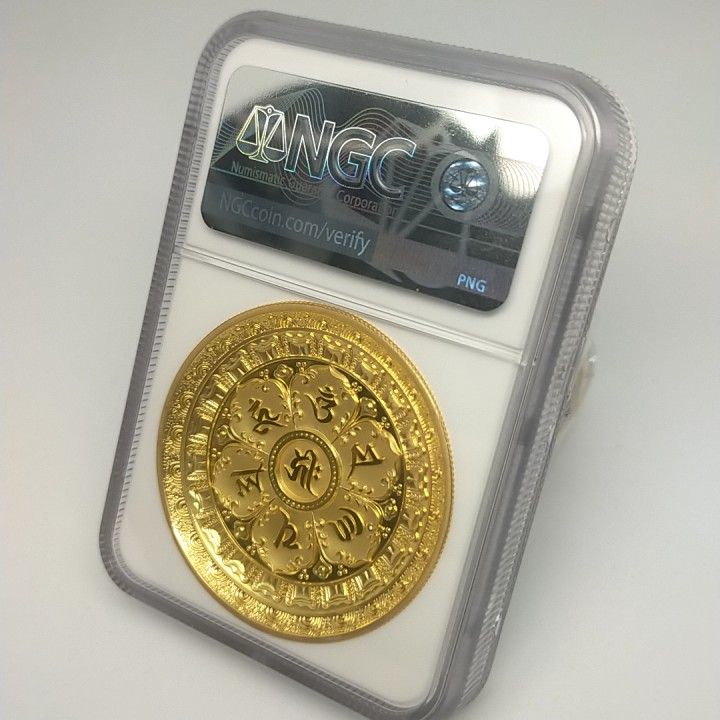 NGC PF70】中国 2022年 孔雀明王 金鍍銅メダル 45mm マハーマイュー