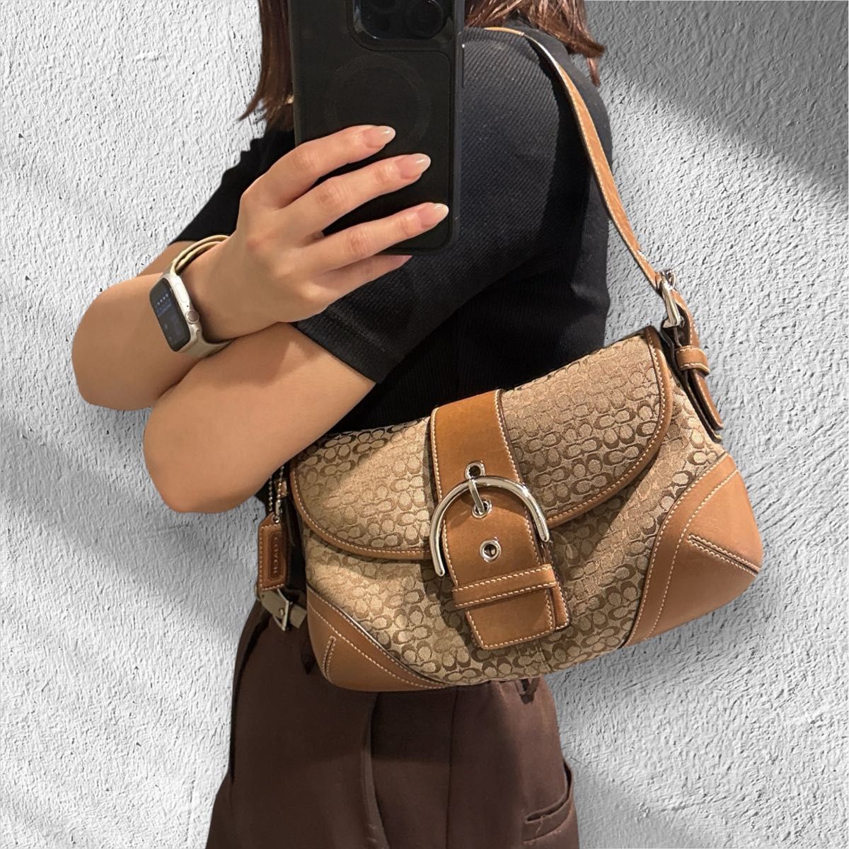 極美品 COACH コーチ ソーホー シグネチャー ショルダーバッグ y2k 肩