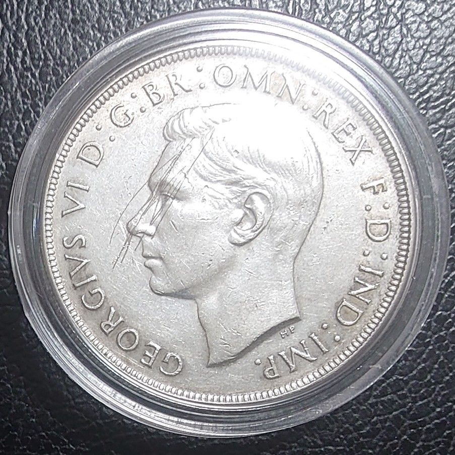 1937年 オーストラリア クラウン銀貨 ジョージ6世戴冠式記念銀貨 SV925