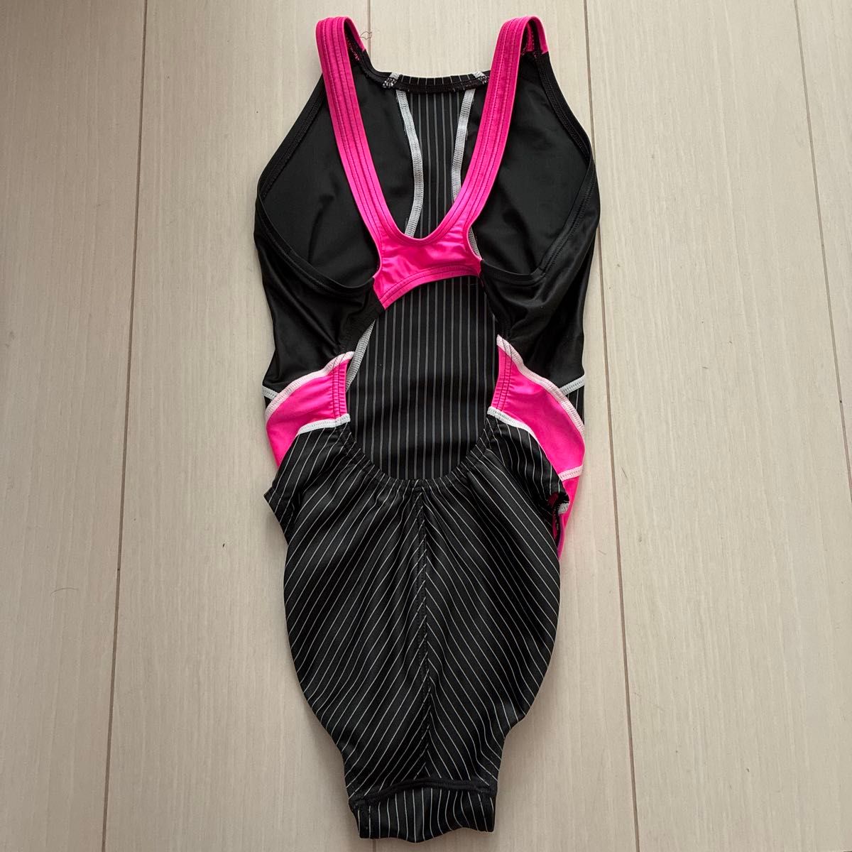 asics 競泳水着 レディース Mサイズ ピンク×黒 ストライプ｜Yahoo