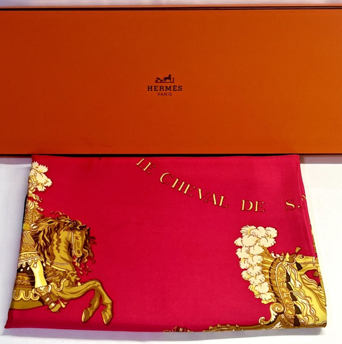 HERMES エルメス カレ90 CARROUSEL スカーフ レッド系｜Yahoo!フリマ