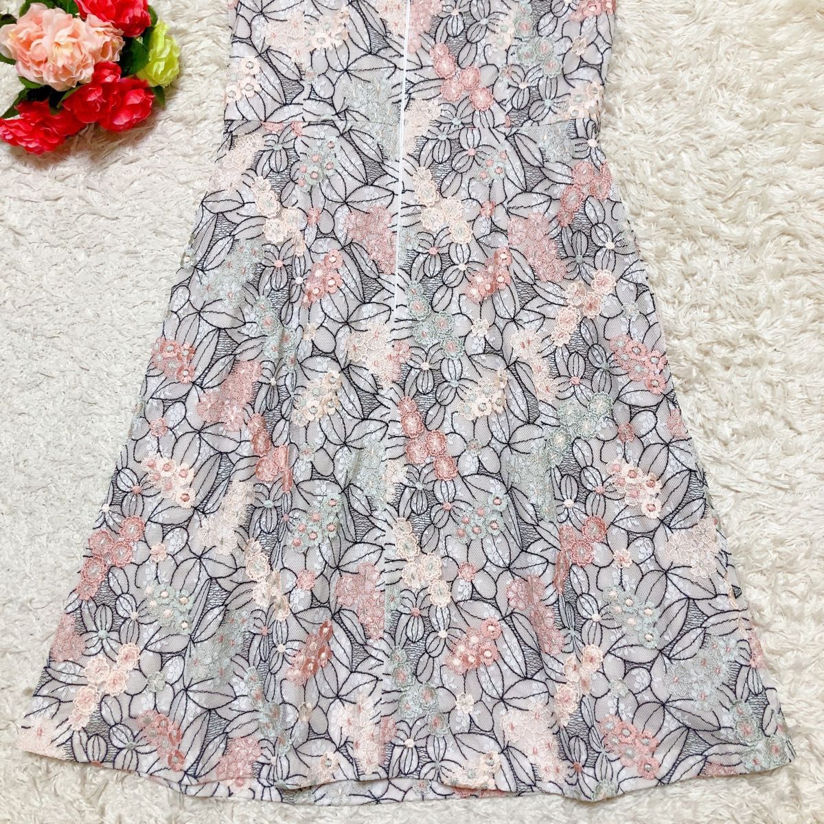 TOCCA トッカ レースガーデンワンピース フラワー刺繍レース サイズ4