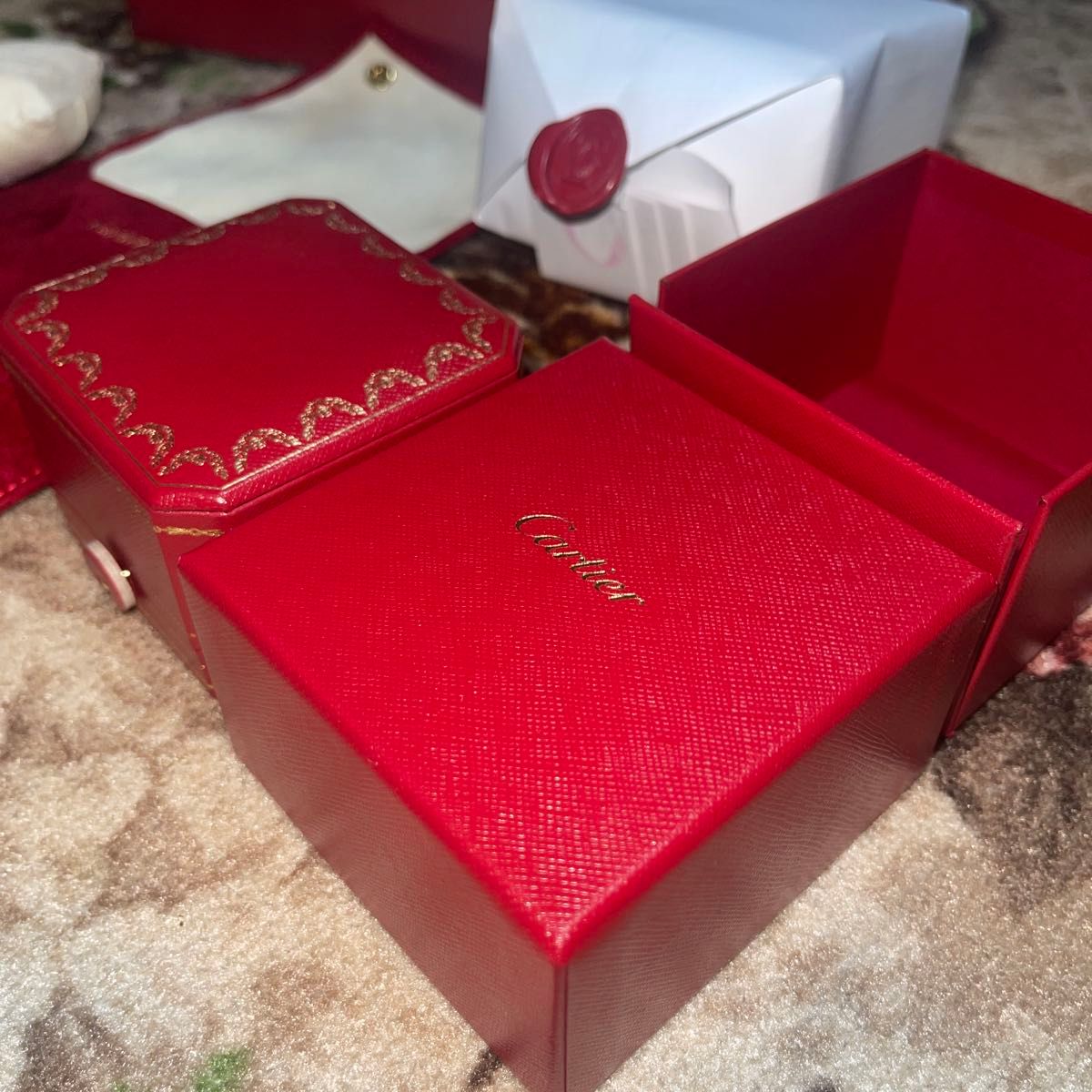 カルティエ ジュエリーケースセット プレゼント梱包 Cartier 箱 BOX 空