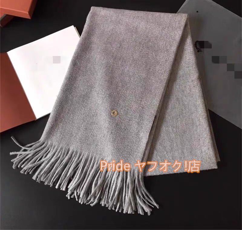 最高峰】ロロピアーナ カシミヤ100 大判ストール グレージュ