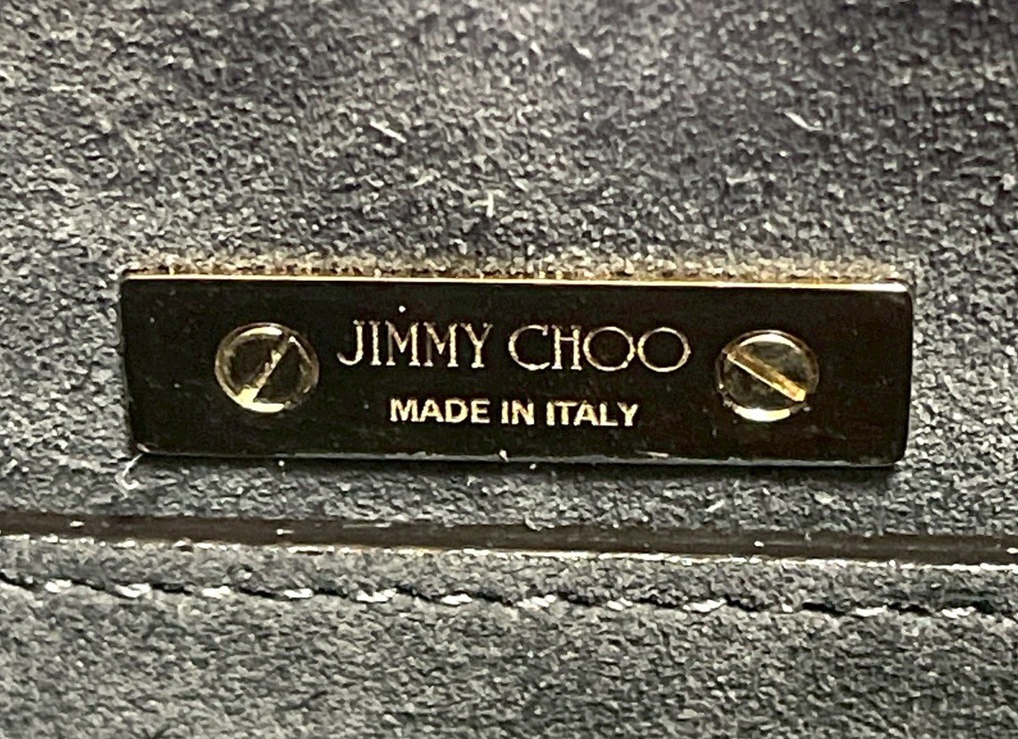 未使用級 JIMMY CHOO VARENNE クロコ型押し JC ネイビー ホーボー