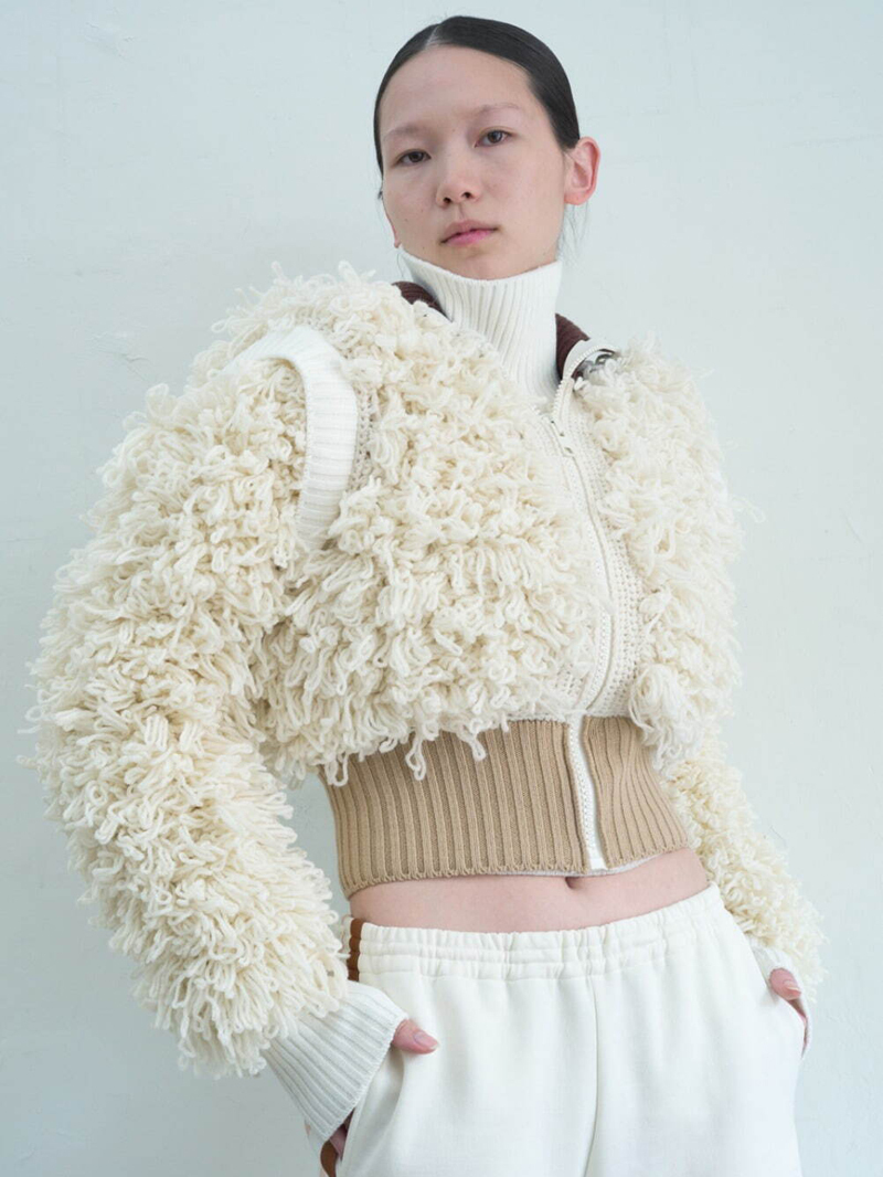 FUMIKA UCHIDA フミカウチダ 23AW LOOP YARN HAND KNITTED ZIP UP VEST