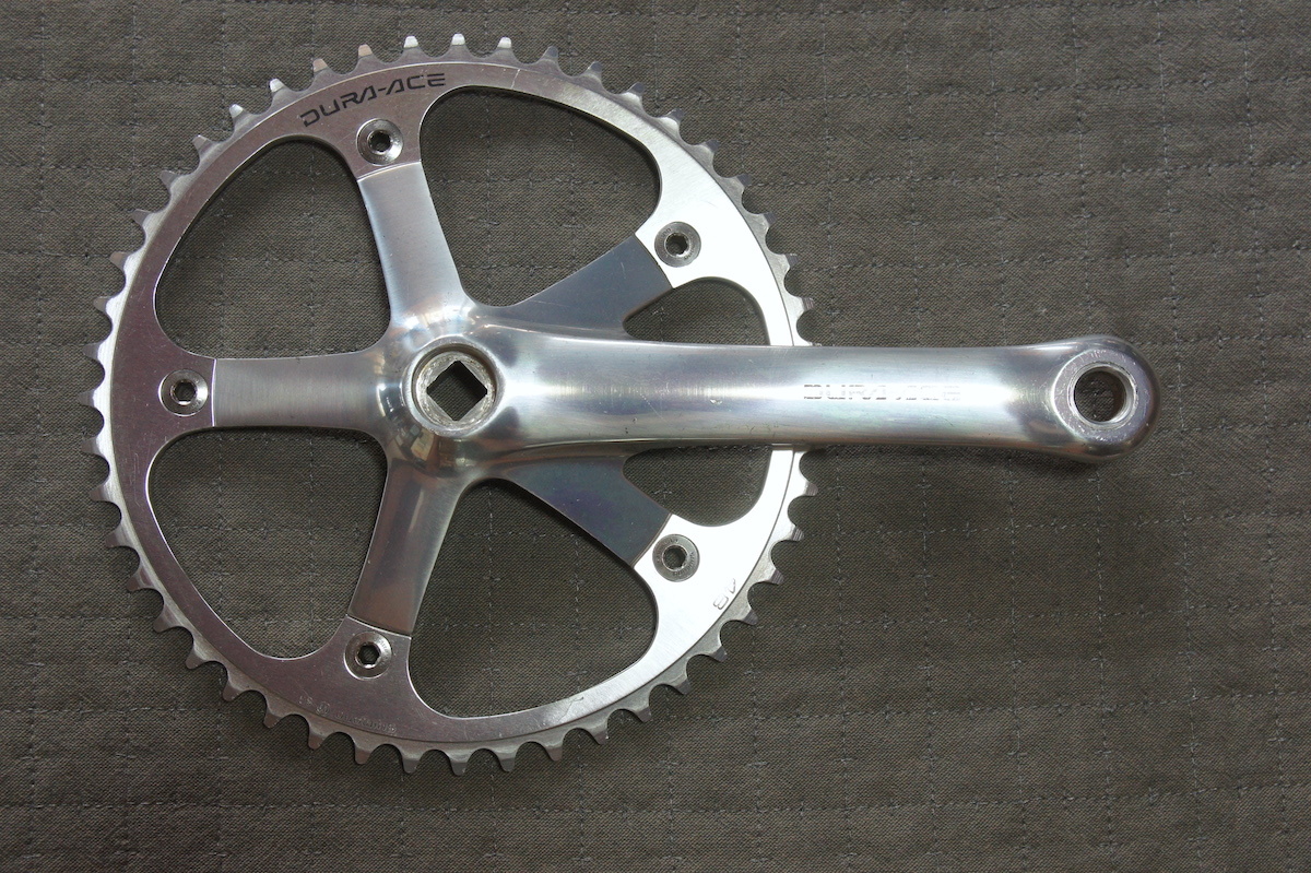 送料込 状態良好 SHIMANO DURA ACE NJS刻印 ピスト クランク FC-7600
