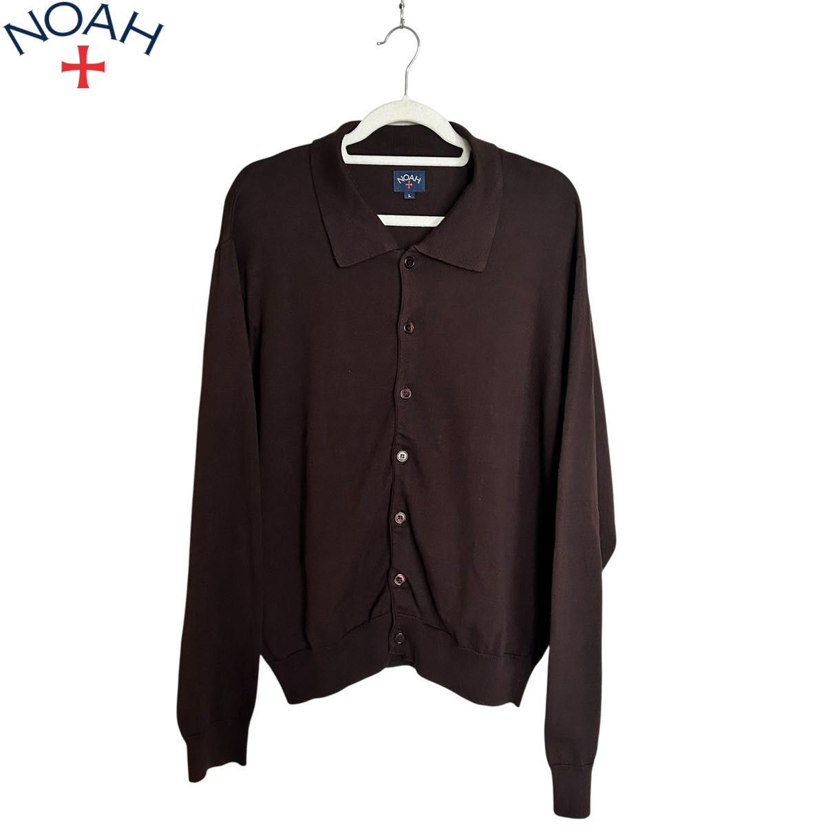NOAH NYC Buttou-up Cardigan 23SS BROWN L ボタンアップ カーディガン
