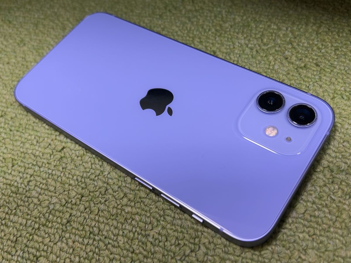 美品 iPhone12 64GB パープル SIMフリー 新品大容量バッテリー100