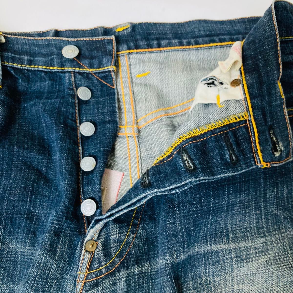 EVISU エヴィス カモメペイント 赤タブ刺繍 ハチノス ヒゲ デニム