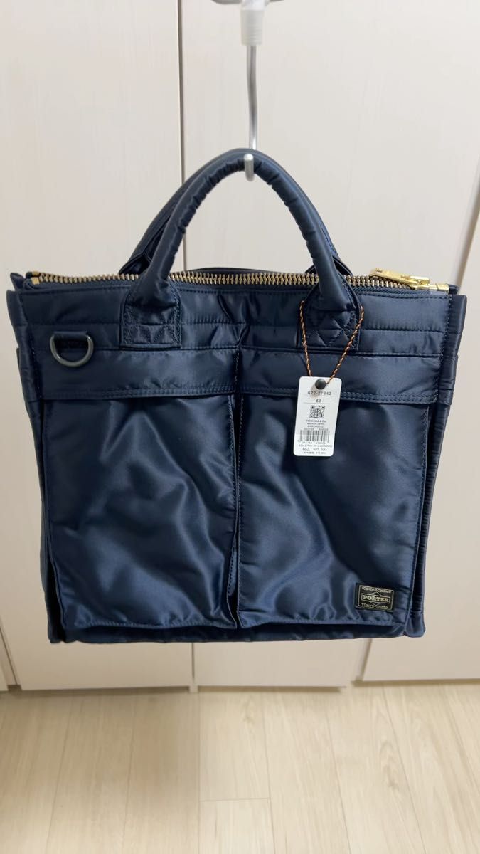 極美品】ポータータンカーSQUARE TOTE BAG(L) アイアンブルー｜Yahoo